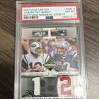2007 Leaf Limited Matching Numbers Jerseys Tom Brady Joe Namath #MN-3 /100 PSA 8