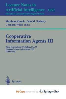 Cooperative Information Agents Iii (English) Paperback Book