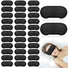 40 Pcs Eye Mask Sleep Masks Bulk 1 Count Pack of 40 , Black, 40