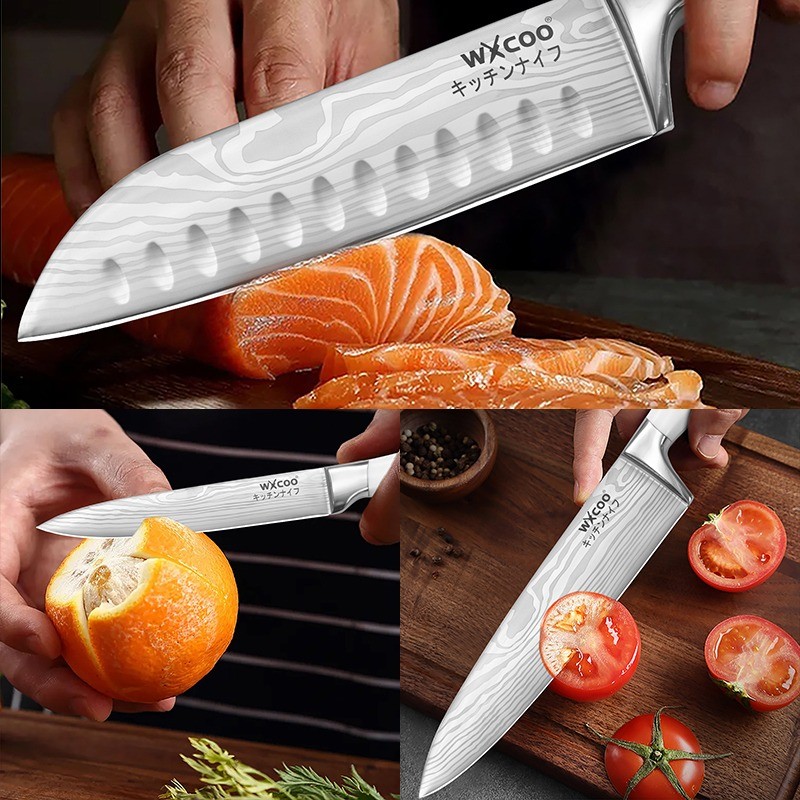 12-Piece Stainless Steel Knife Set for Kitchen Cooking and Outdoor Camping