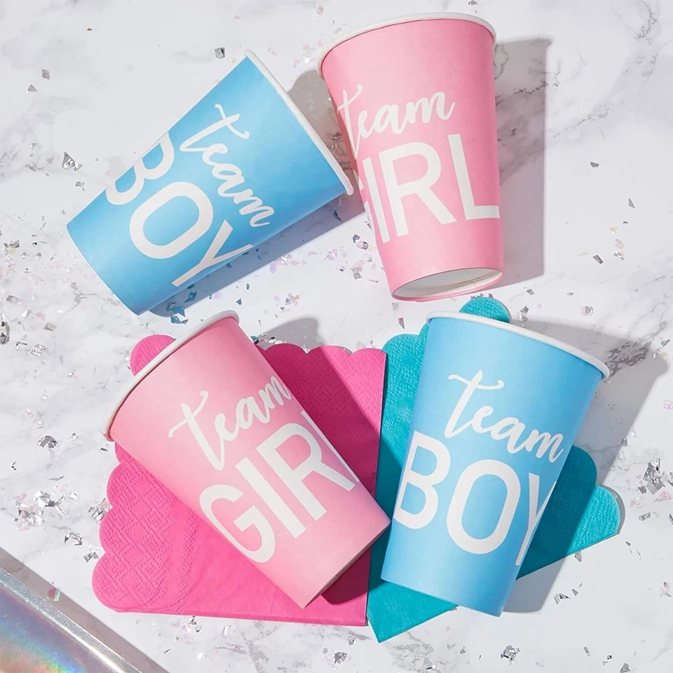 Paper Party Cups, Gender Reveal Supplies (12 oz, Pink and Blue, 50-Pack) - Image 4 of 4