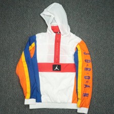 Nike Jacket Mens Small White Jordan Wings Windwear Windbreaker Anorak Retro