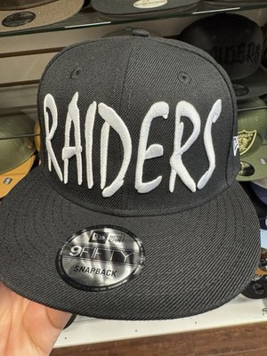New Era Las Vegas Raiders 9Fifty Snapback Hat Black White Big Script Letters