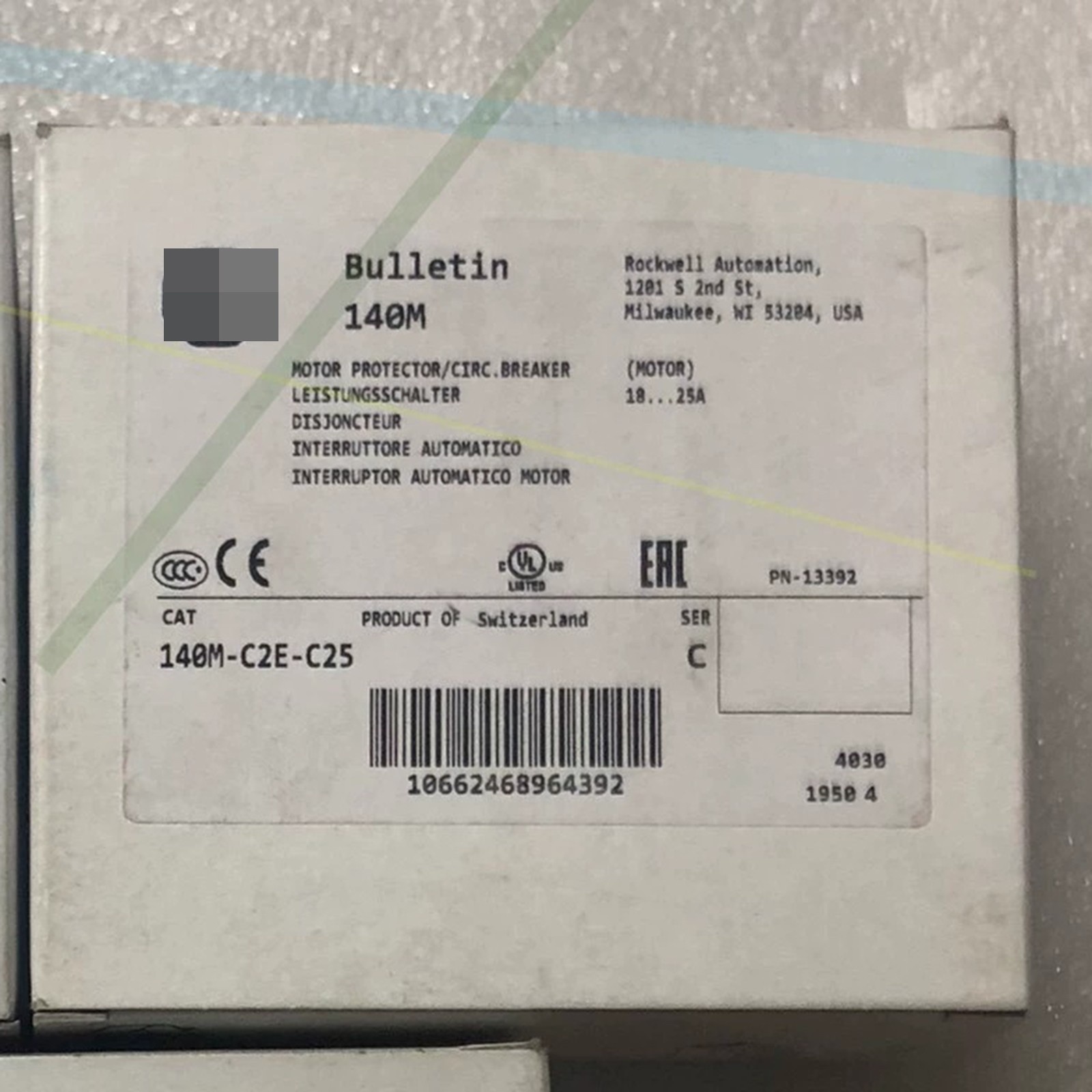 ONE NEW 140M-C2E-C25 18-25A MOTOR PROTECTION CIRCUIT BREAKER #am