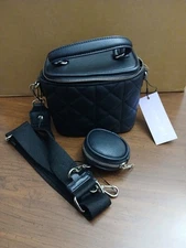 MADDEN GIRL QUILTED VANITY CASE MG-7047 Black with POUCH MSRP $ 58