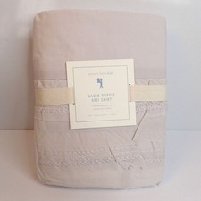 Pottery Barn Kids Sadie Ruffle Bed Skirt Full Light Purple Lavender Cotton