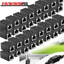 2-50PCS RJ45 Inline Coupler Cat7 Cat6 Cat5e Ethernet LAN Network Cable Adapter