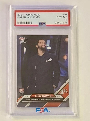 Caleb Williams 2024 Topps Now Rookie Card D1 PSA 10 USC Trojans Chicago Bears