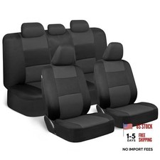PolyPro Car Seat Covers Full Set in Charcoal on Black Front Charcoal Gray