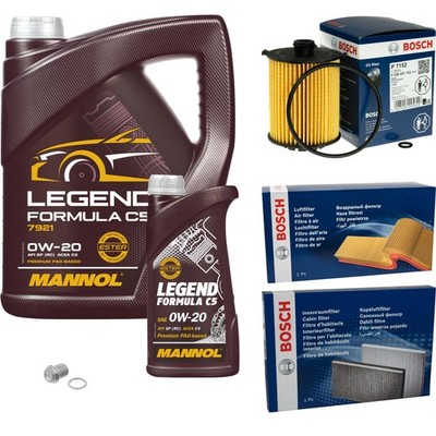 BOSCH Inspektionspaket 6 L MANNOL 0W-20 Legend Formula C5 für Volvo XC40 536