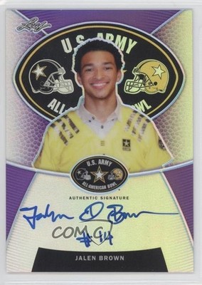 2014 Leaf Metal Draft Army All-American Bowl Purple 7/15 Jalen Brown Auto 0j6