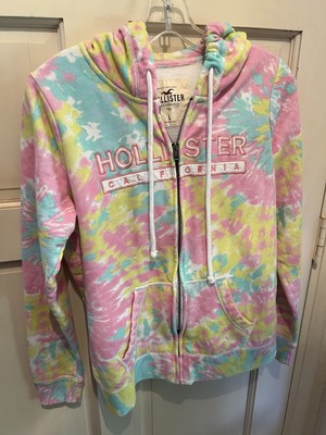 Hollister Tye Dye Zip Down Hooded Sweat Jacket Size Large
