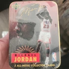 1996 Upper Deck Michael Jordan 5 All-Metal Collector Cards With Tin