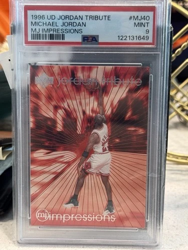 1996 UD JORDAN TRIBUTE MICHAEL JORDAN MJ55 MJ IMPRESSIONS~PSA 9 MINT CARD & SLAB
