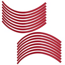 Reflective Wheel Rim Strips, 16 Pieces Red Car Motorcycle Rim Tape, 17-19 Inch