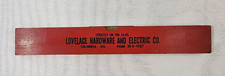 VTG Lovelace Hardware Columbus Indiana Advertising Wood Level Ruler Mid Century
