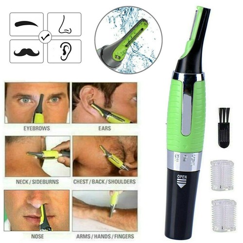 Hot Men Nose Ear Face Neck Eyebrow Hair Mustache Beard Trimmer Shaver Clipper PE - Picture 5 of 7