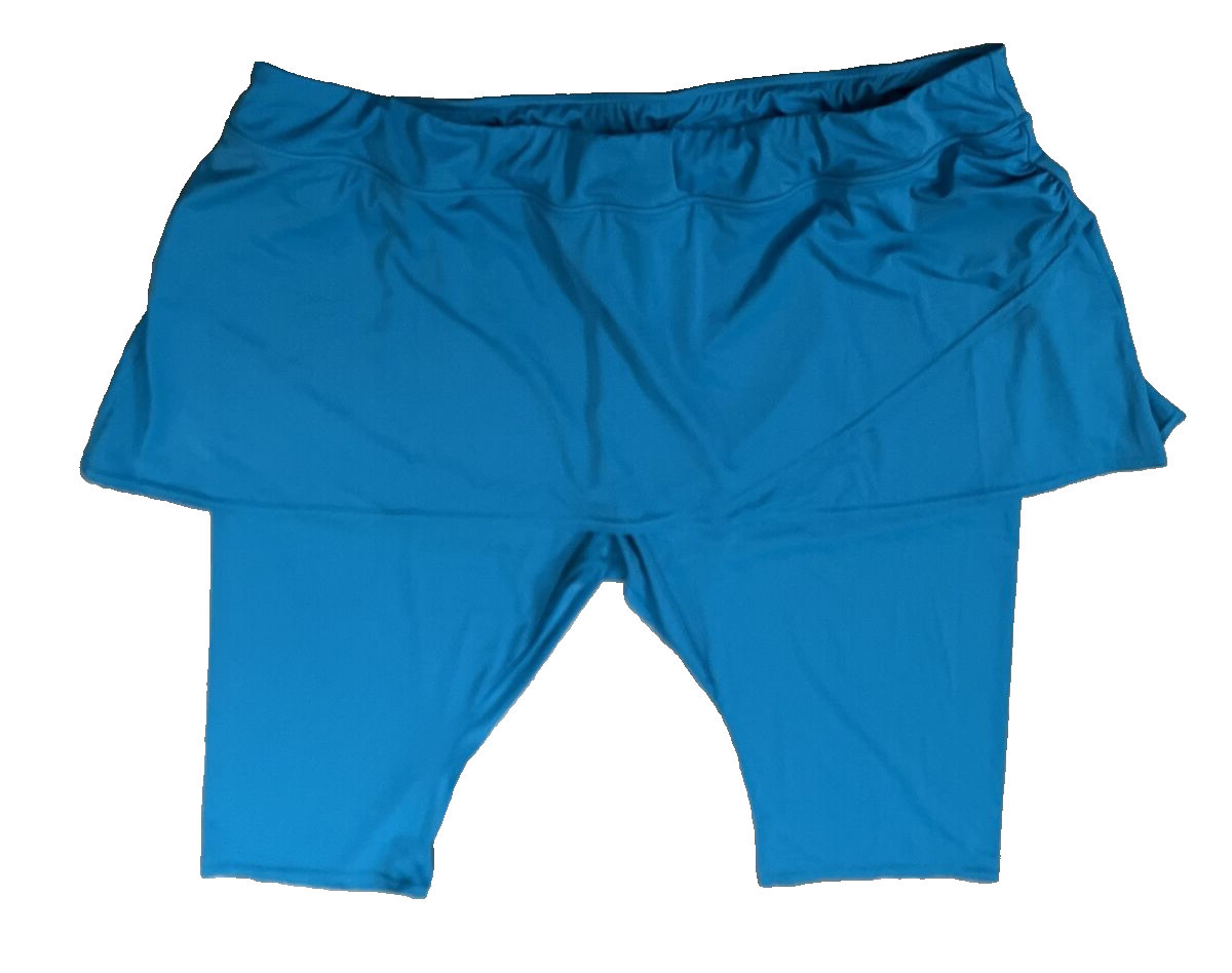 Swimsuits For All Lined Swim Skirt Leggings Womens 34 Teal Blue Green Modest