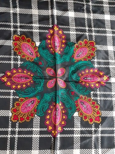 Vintage Diane Von Furstenberg Silk Scarf Paisley Black Pink Green Floral - 第 5/9 張圖片