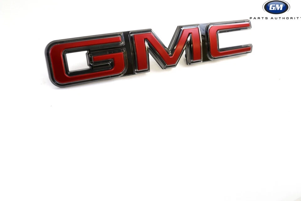 GMC Sierra 2020-2021 parrilla delantera emblema iluminado 86537574 rojo OEM GM Foto 4 de 4