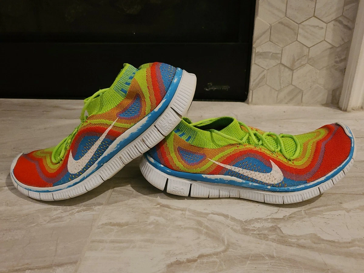 Nike free flyknit sales 5.0 rainbow womens shoes