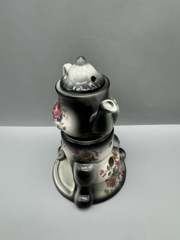 Floral Ceramic Teapot Wax Melt/Oil Burner Tea Light Holder eBay