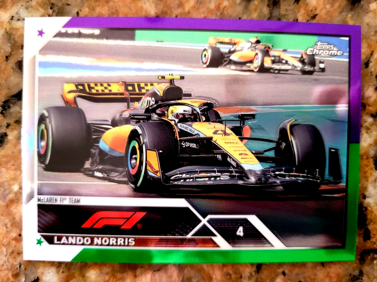 2023 Topps Chrome F1 Lando Norris Purple Green Refractor #28