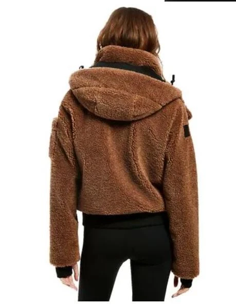 SAM. Sherpa Nala Detachable Hood Jacket Coat Cappuccino Brown Sz M ~NWT