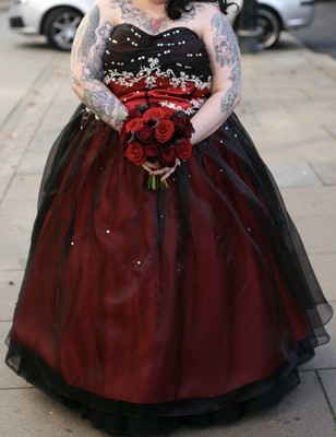 black n red wedding dresses