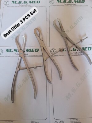 Reduction Forceps Serrated Speed Lock 170mm/200mm Orthopedic Bone Clamp 3PCS Set