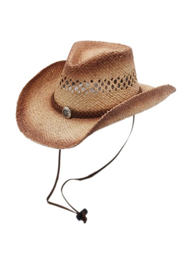 Raffia Straw Cowboy Western Sun Hat 