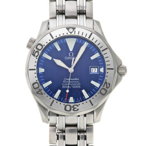 Omega Seamaster Professional 300M Men Quartz Navy Blue Vintage