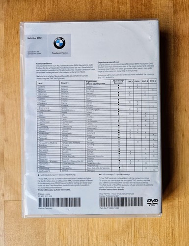 BMW Update Professional 2014 SAT NAV DVD ROAD MAP EUROPE T1000-21053/21054/21055 - Picture 4 of 5