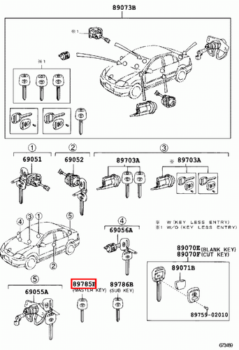 Genuine Camry SXV20 MCV36 MCV30 3.0 2.2 Transponder Master Key Blank Uncoded - Picture 6 of 24