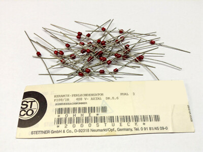 1 Stück Keramik-Perl-Kondensator HF 0,3pF 400V axial (M2100)