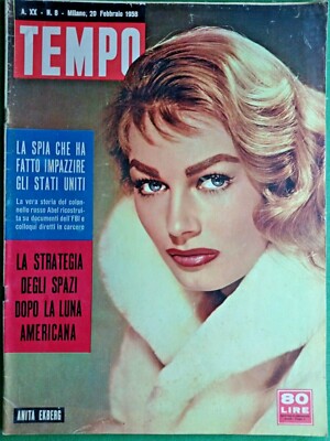 ANITA EKBERG -TEMPO,Zeitschrift für Kunst & Politik-Nr.8 DEL1958-REF.8161