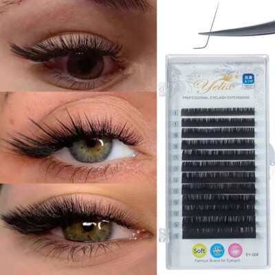 Yelix L Eyelash L+/LC/LD/LU(M) Curl Einzelwimpern Natural Silk Mink Matt