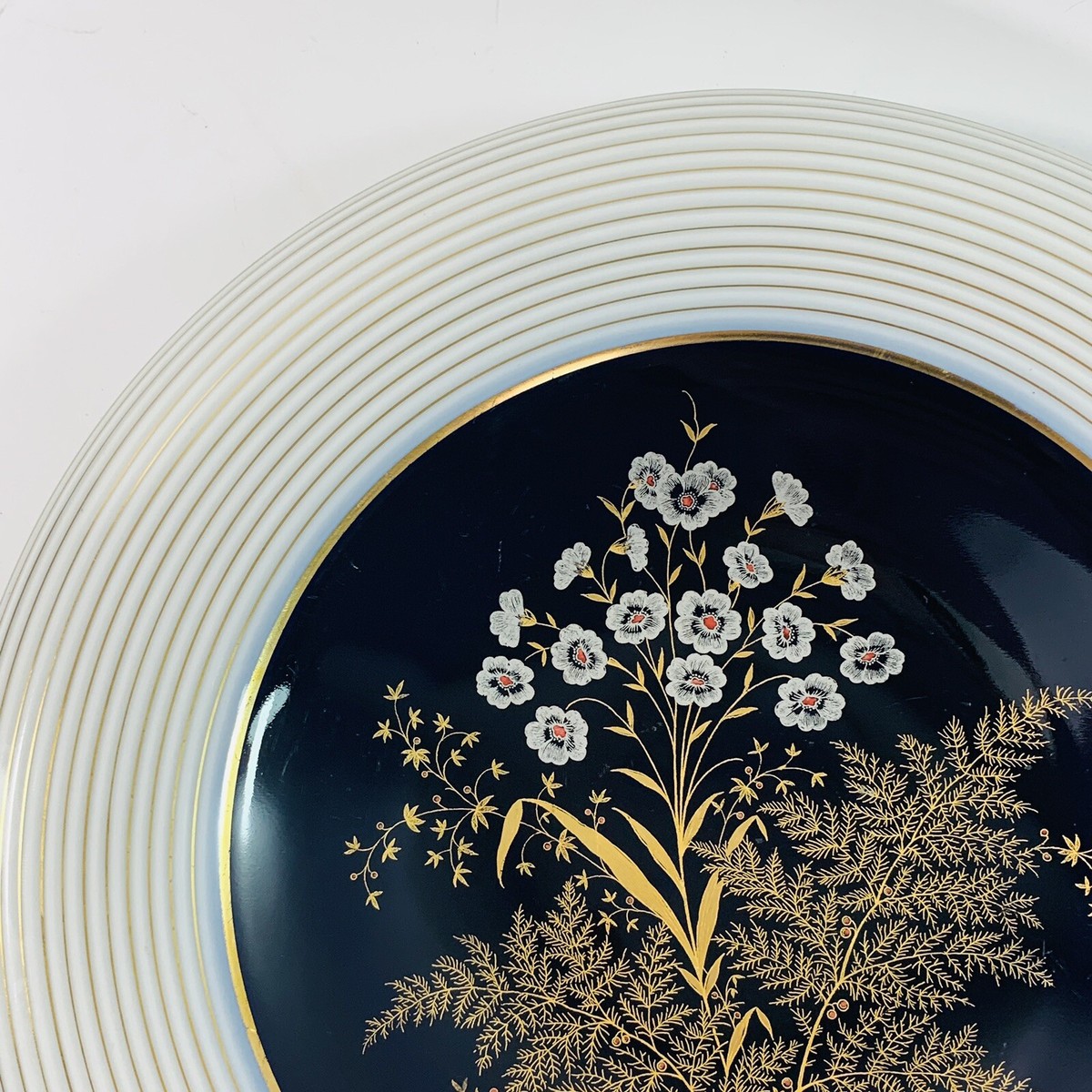 Echt Weimar Kobalt Blue Trude Bavaria Germany Porcelain Plate Gold