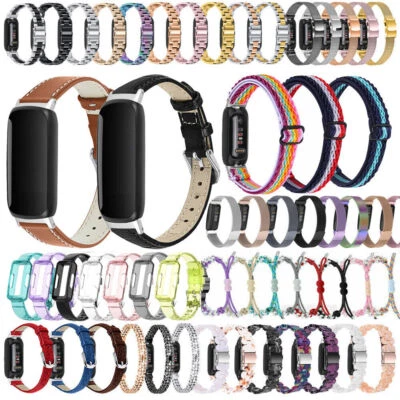 For Fitbit Inspire 3 Watch Strap Replacement Leather/Metal Wrist Band Bracelet