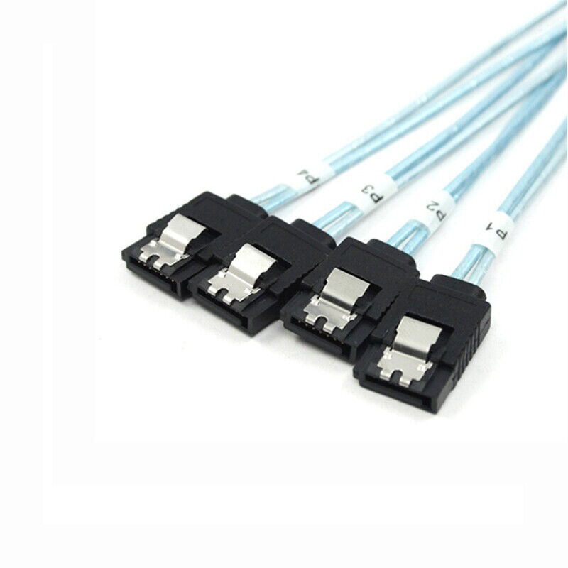 Cablecc Cavo interno mini SAS HD SFF-8643 Host a 4 SATA 7pin Target Hard Disk 6Gbps Data Server Raid Cable