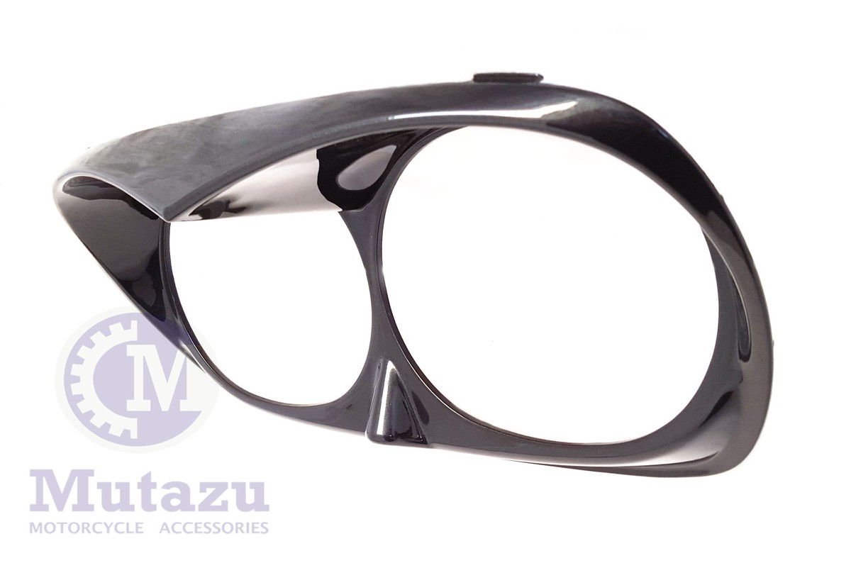 Mutazu Bad Boy Black Pearl Headlight Bezel Scowl For Harley Road
