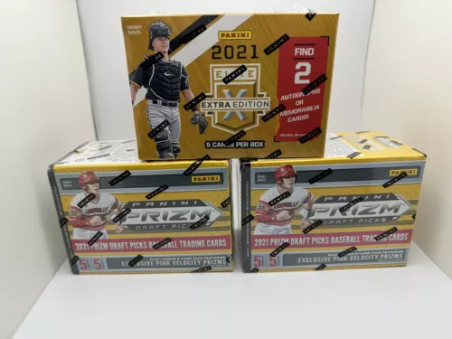 2021 Prizm Draft Picks & Elite Extra Edition Baseball 3 Sealed Box Blaster Lot!