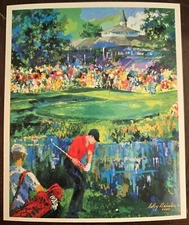 LeRoy Neiman 2006 “VALHALLA, PGA 2000” Postcard Promo Augusta Golf Course