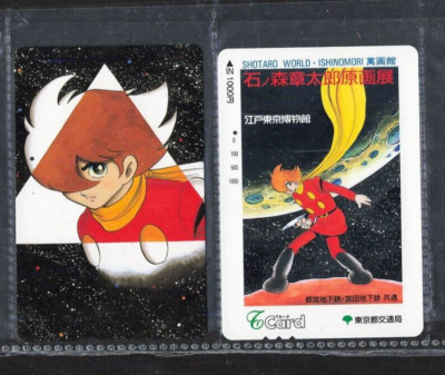 Ishinomori Shotaro cyborg 009 lot 2 TCard used prepaid card Exhibition of origin