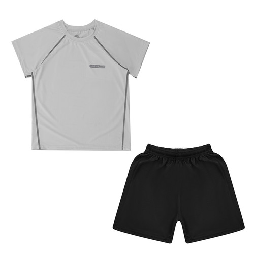 Kids Boys Suit Round Neck Outfit Football T-shirt And Shorts Set Trim Athletic - Picture 13 of 43