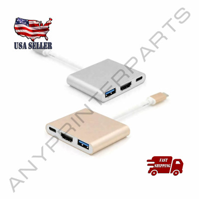 Sonilco USB 3.1 Type-C to HDMI USB 3.0 Convertor Adapter 3 in 1 for Macbook Pro