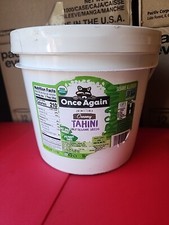 Once Again Unsweetened Creamy Tahini Only Sesame Seeds, No Salt, 9lb Bucket
