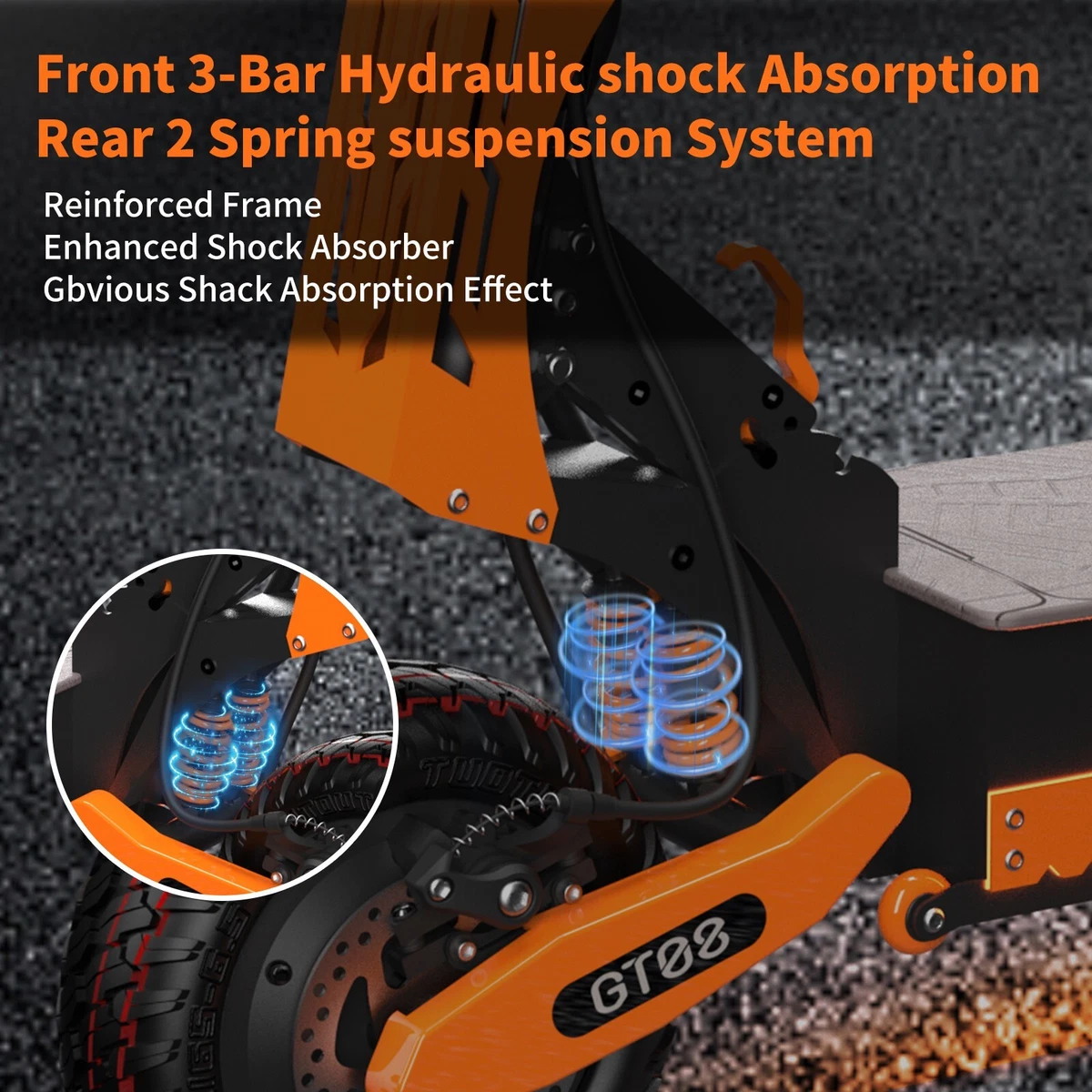 GT08 5600W Foldable Electric Scooter 60V 27AH Dual Motor 11in Off