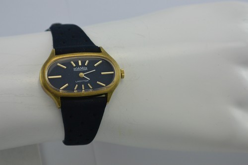 ROAMER Ladytop - Damenuhr / Quarz / Handaufzug / vergoldet & Leder - Bild 3 von 6