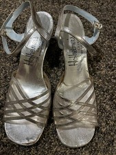 Vintage Hofheimer Silver Shoes Heels 60s Retro